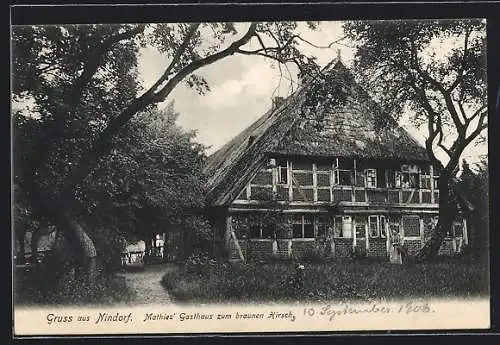 AK Nindorf / Hanstedt, Mathies Gasthaus zum braunen Hirsch