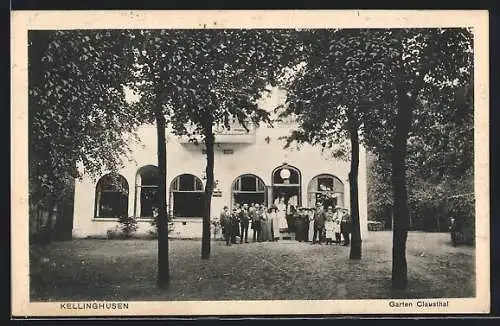 AK Kellinghusen, Der Garten des Gasthofs Clausthal, mit Gästen