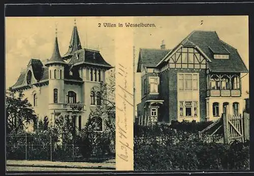 AK Wesselburen, Ansicht zweier Villen