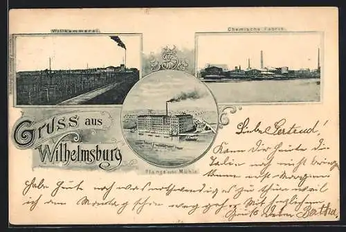AK Wilhelmsburg / Harburg, Wollkämmerei, Chemische Fabrik, Plange`sche Mühle