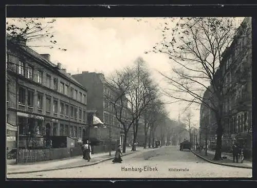 AK Hamburg-Eilbek, Passanten in der Kibitzstrasse