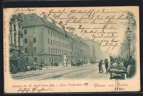 AK Berlin, Kaserne des II. Garde-Gren.-Reg. z. Fuss, Friedrichstrasse Ecke Johannisstrasse