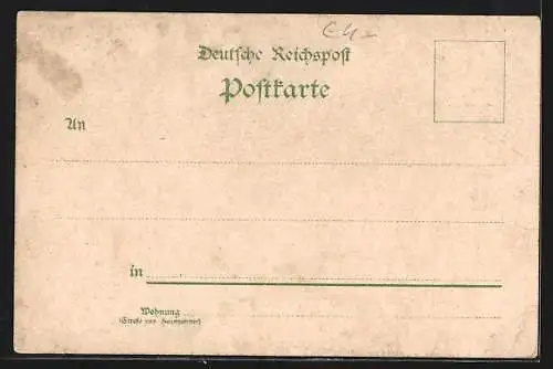 Lithographie Trautheim i. Odenwald, Ortsansicht mit Kirche, Spaziergänger im Park