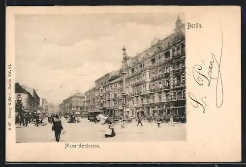 AK Berlin, Strassenbahn in der Alexanderstrasse