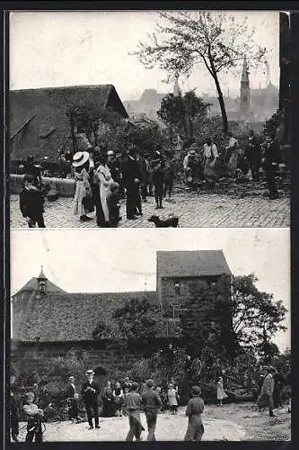 AK Nürnberg, Verheerungen durch Unwetter am 22.7.1910, Auf der Burg