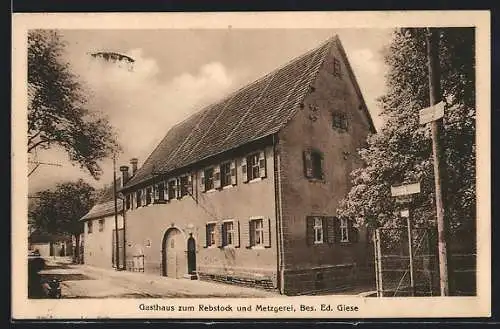 AK Heidelberg /Neckar, Gasthaus zum Rebstock und Metzgerei
