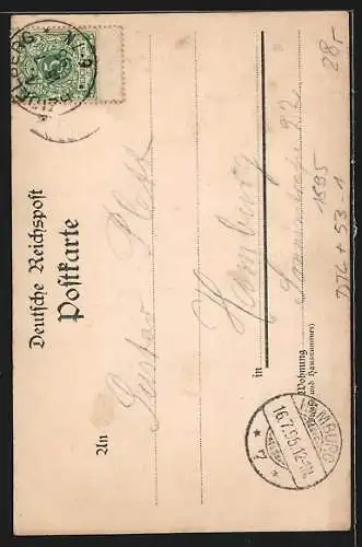 Vorläufer-Lithographie Heidelberg, 1895, Grosses Fass im Schloss