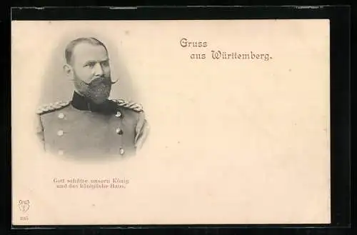 AK Portrait König Wilhelm II. von Württemberg