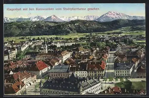 AK Klagenfurt, Panoramablick vom Stadtpfarrturm