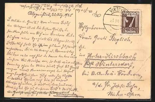 AK Klagenfurt, Totalansicht gegen Osten