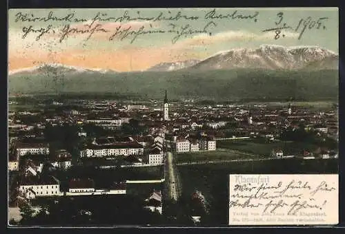 AK Klagenfurt, Totalansicht von einem Berg aus