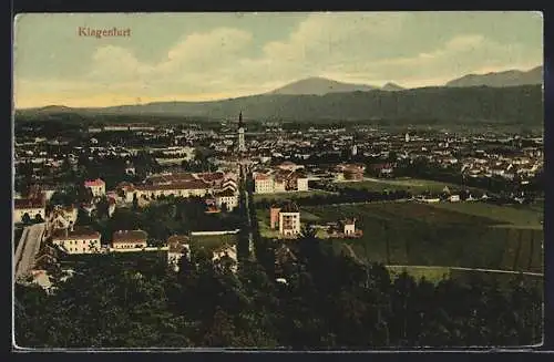 AK Klagenfurt, Panorama von einem Berg aus