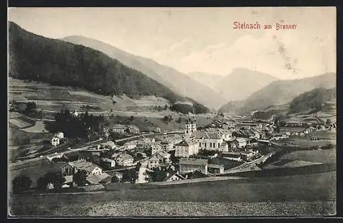 AK Steinach am Brenner, Totalansicht von einem Berg aus