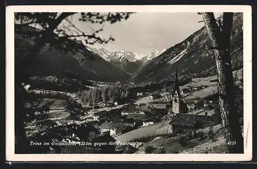 AK Trins im Gschnitztal, Panorama gegen Feuersteine