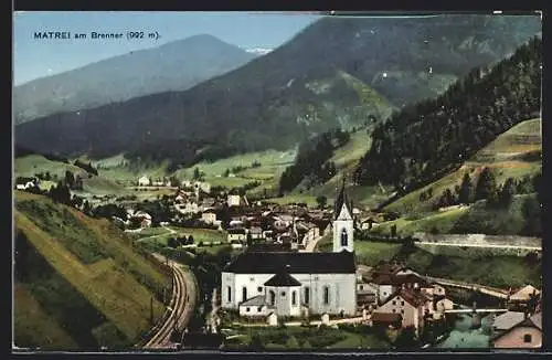 AK Matrei am Brenner, Ortsansicht aus der Vogelschau