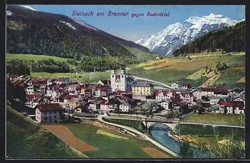 AK Steinach a. Brenner, Ortsansicht gegen Gschnitztal