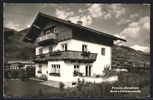 AK Bruck a. d. Glocknerstrasse, Pension Alpenheim mit Garten
