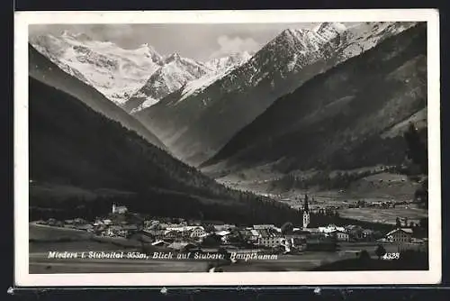 AK Mieders im Stubaital, Blick auf Stubaier Hauptkamm