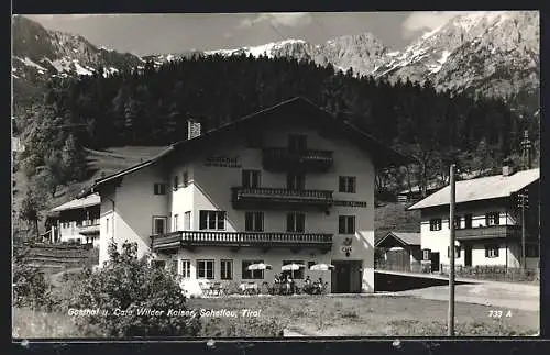 AK Scheffau (Tirol), Gasthof und Cafè Wilder Kaiser
