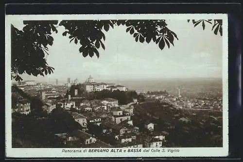 AK Bergamo Alta, Panorama e Bassa dal Colle S. Vigilio
