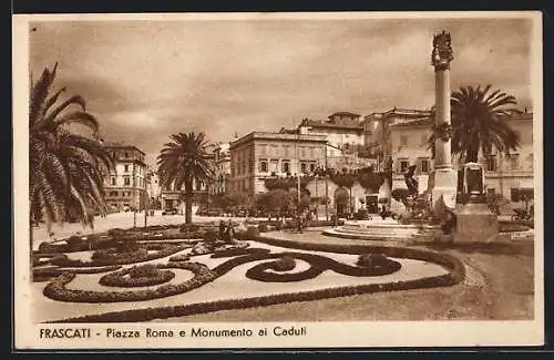 AK Frascati, Piazza Roma e Monumento ai Caduti