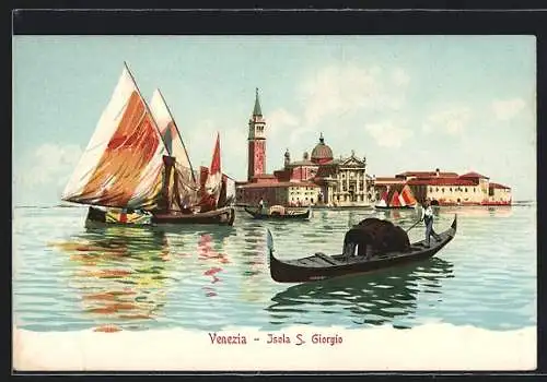 AK Venezia, Isola S. Giorgio, Segelboot und Gondel