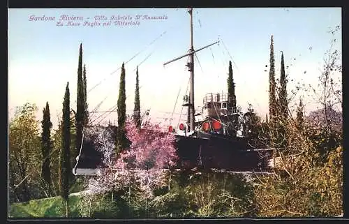AK Gardone Riviera, Villa Gabriele D`Annunzic, La Nave Puglia nel Vittoriale