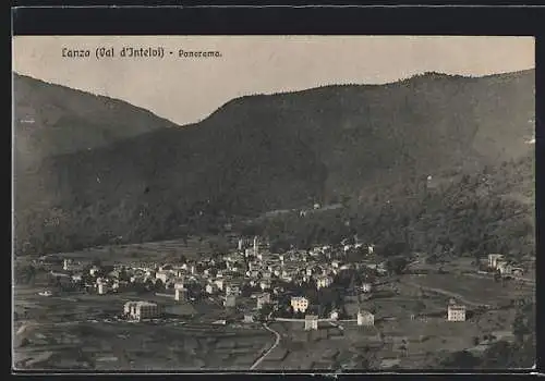 AK Lanzo (Val d`Intelvi), Panorama aus der Vogelschau