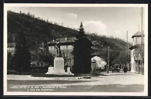 AK Lanzo Intelvi, Monumento ai Caduti e viale alla Funicolae