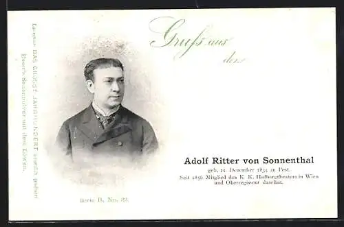 AK Schauspieler Adolf Ritter von Sonnenthal, Hofburgtheater Wien