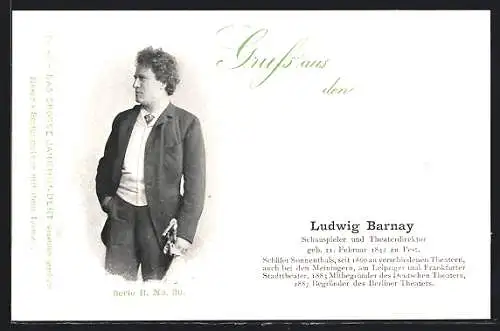 AK Schauspieler Ludwig Barnay zur Seite schauend