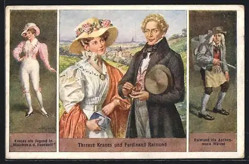 AK Schauspieler Ferdinand Raimund und Therese Krones