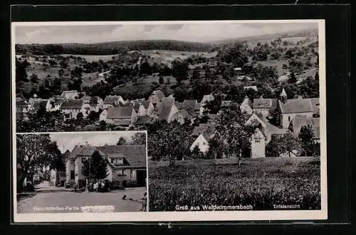 AK Waldwimmersbach, Gesamtansicht und Hauptstrassenpartie