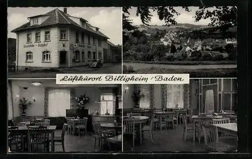 AK Billigheim /Baden, Gaststätte-Pension zum Bahnhof, Fam. Bier
