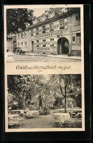AK Gernsbach /Murgtal, Gasthaus zum goldnen Kreuz, Bes. F. Schmidt