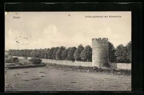 AK Soest, Der Ulrich-Jacobiwall mit Katzenturm