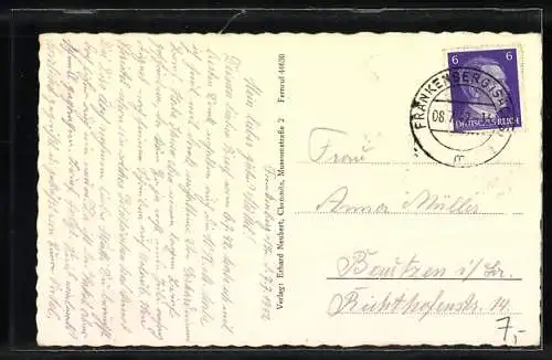 AK Frankenberg i. Sa., Ortsansicht mit Kirche