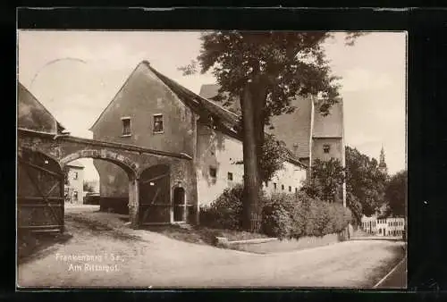 AK Frankenberg i. Sa., Strassenpartie am Rittergut