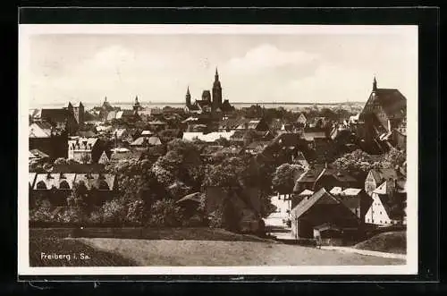 AK Freiberg i. Sa., Blick über die Dächer der Stadt