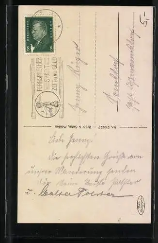 AK Frankenberg i. S., Markt mit Fussgängern und Händler Otto Thomas