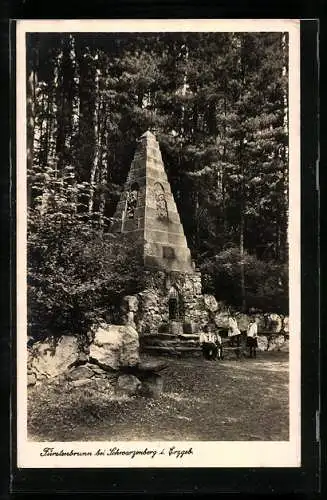 AK Fürstenbrunn, Partie am Denkmal