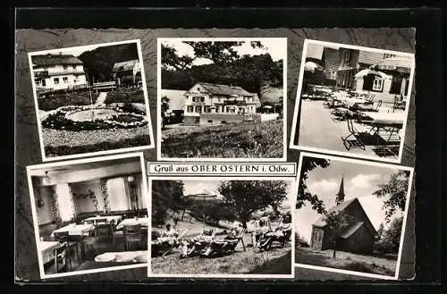 AK Ober-Ostern i. Odw., Gasthaus-Pension zum Ostertal, Kirche