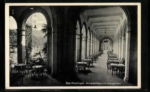 AK Bad Kissingen, Arkadenbau im Kurgarten
