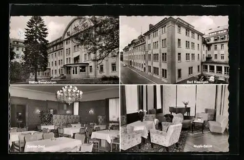 AK Bad Kissingen, Saale-Sanatorium der BVA, mit Innenansichten
