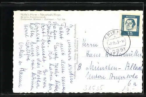 AK Neustadt /Rbge., Nülles Hotel, Innenansicht