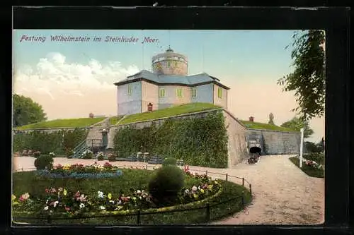 AK Wilhelmstein im Steinhuder Meer, Festung mit Garten