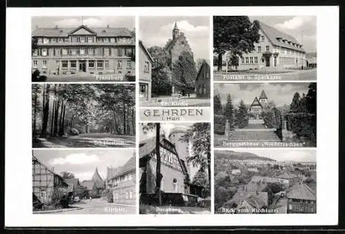 AK Gehrden i. Han., Franzburg, Berggasthaus Niedersachsen, Burgberg und Schäfertrift