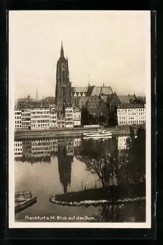 AK Alt-Frankfurt, Dom mit Main, Boot