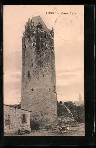 AK Fritzlar, Blick auf den Grauen Turm