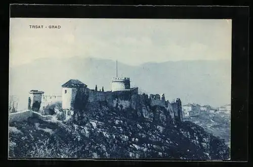 AK Trsat, Grad, Burg mit Blick zum Ort